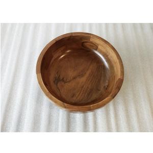 Tazón para servir ensalada de frutas de madera maciza grande de lujo, tazones de masa de madera rústicos, tazón impresionante para pulir para servir en restaurante en casa - Product Image 1