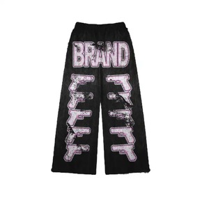 Pantalons évasés tricotés sur mesure d'usine pour hommes fabricant de vêtements en mohair pantalon de survêtement évasé en mohair tricoté mélangé doux au toucher - Product Image 3