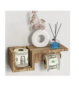 Soporte de papel higiénico Soporte de pared, Soporte de papel higiénico de pared, Soporte de papel higiénico de baño de madera para Baño - Product Image 1