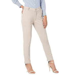 Pantalon en toile de haute qualité pour femmes de grande taille avec taille élastique Design d'hiver à l'avant plat - Product Image 4