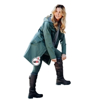 Veste coupe-vent imperméable en PU pour filles/hommes avec capuche zippée fine pour la randonnée en plein air, doublure en mesh, imperméable personnalisable