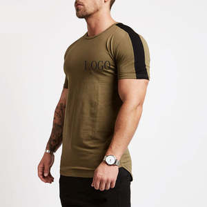 Tienda en línea China, logotipo personalizado, colores de contraste, manga corta, venta al por mayor, ropa para hombre, camisetas de cuello redondo a granel - Product Image 4