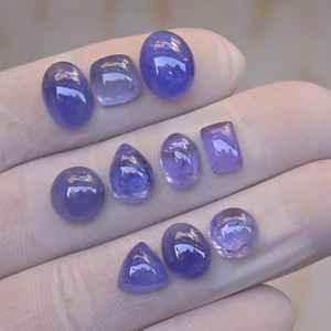 พลอยแทนซาไนต์ธรรมชาติรูปทรงเรียบ8-11มม. 10ชิ้น - Product Image 1