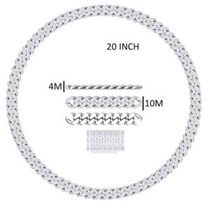 100% Pass Diamond Tester Moissanite Chain Necklace 10mm S925 Silver VVS iced out Diamond Cuban Link Chain - Product Image 6