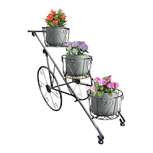 Meilleure vente Design décoratif support de jardinière en métal noir décoration de balcon de jardin à la maison - Product Image 6