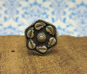 Diseño Hexagonal 925 Plata sólida pueblo Tribal artesanal diseñador anillo Nepal trabajo antiguo tradicional joyería de plata - Product Image 2