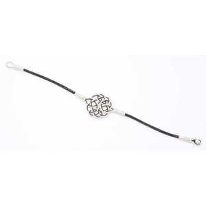 999 Sterling Silver Kazaz Bracelet Fine <b>String</b> White and <b>Black</b> Love Knot Design - Product Image 4