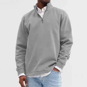 <b>Men's</b> <b>Half</b> Zipper Fleece Pullover <b>Sweatshirt</b> <b>Half</b> <b>Zip</b> <b>Sweatshirt</b> Casual & Streetwear Ful Sleeves Cotton Blended <b>Men</b> <b>Sweatshirt</b> - Product Image 2