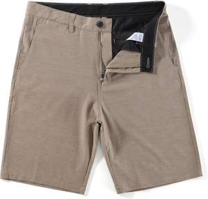 Men's Casual Lightweight Quick Dry <b>Shorts</b> with 9-Inch Flat Front Inseam and 4 Pockets Solid Pattern and Embroidered <b>Technics</b> - Product Image 1