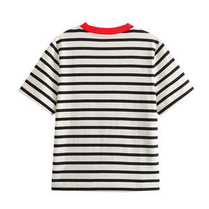 Crew Neck Striped Short-sleeved T-shirt 2026 Spring New Product Color-<b>blocked</b> Design Digital Standard Version - Product Image 3