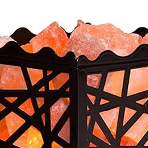 Lampe de sel de l'Himalaya 100 % naturelle de haute qualité avec panier en fer, couleurs rose/orange/rouge, vente en gros mondiale, artisanat décoratif - Product Image 2