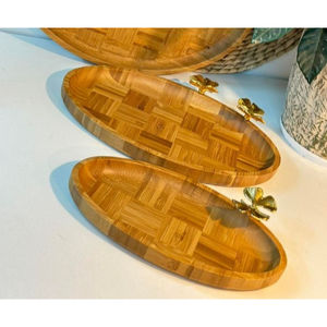 Plateau en bois pour hôtel avec poignée au design floral Plateau de service pour collations et desserts Plateau de service pour cuisine moderne à bas prix - Product Image 5