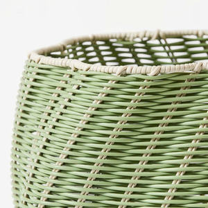 Panier à plantes en rotin naturel tissé à la main de haute qualité - Pot de plante en osier écologique, forme ronde pour la décoration intérieure - Product Image 5