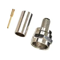 Conector Macho Tipo F para Cable Coaxial RG59 RG6, Tipo Crimpado |   Conector RF de Latón de Alta Calidad de 50 ohmios para TV Satélite CCTV