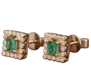 Boucles d'oreilles rondes en moissanite CZ, pierre précieuse, argent sterling 925 plaqué or, boucles d'oreilles tendance et élégantes pour femmes. - Product Image 2