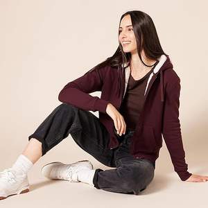 Chaqueta con capucha de lana de poliéster 100% ecológica transpirable para mujer Todas las estaciones Otoño Primavera Invierno Verano Logotipo frontal sólido - Product Image 4