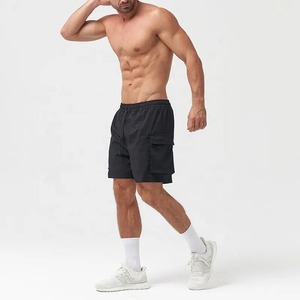 2023 gros Anti-rides entraînement Fitness Shorts pour hommes chaîne lumière 100% coton sport Shorts point joueur bouton uni - Product Image 2