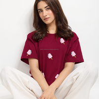 Fit2Fight 2026 Summer Hot Sale Kaos Wanita Reguler Logo Kustom Cetak Huruf Polos Korduroi Batik Kancing