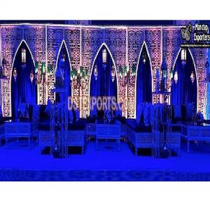 Atractivo Panel de Fondo para Bodas con Corte Láser, Diseño Marroquí de Última Moda, Marcos de Corte Láser Blancos, Decoración para Eventos en EE. UU. - Product Image 1