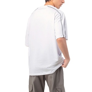 T-shirt ample en toile de soie/coton 210 g/m² coupe régulière, col rond, couleur unie, respirant, séchage rapide, prix bas, vente en gros - Product Image 5