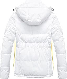 เสื้อแจ็คเก็ตกันลมสำหรับฤดูหนาว น้ำหนักเบา เหมาะสำหรับกิจกรรมกลางแจ้ง เล่นสกี มีฮู้ดและปกเสื้อแบบพัฟเฟอร์ - Product Image 5