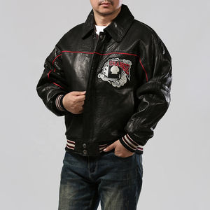 Venta al por mayor directo de fábrica OEM logotipo personalizado chaqueta de cuero motocicleta de los hombres de encargo NASCAR Racing Varsity Letterman chaqueta - Product Image 4