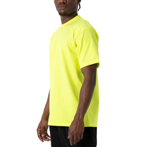 Pro Club ผ้าฝ้ายแขนสั้นสำหรับผู้ชาย, เสื้อยืดคอกลมแขนสั้นผ้าฝ้ายสีเขียวเฮฟวี่เวทเสื้อยืดแขนสั้นสำหรับผู้ชาย - Product Image 4