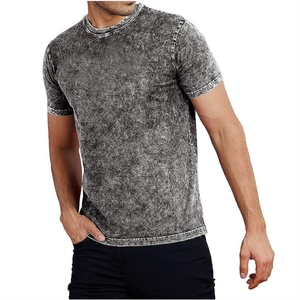 Camiseta para hombre Camiseta vintage lavada con ácido con logotipo personalizado Camiseta de gran tamaño en blanco de peso pesado desgastado 100% algodón de peso pesado - Product Image 4