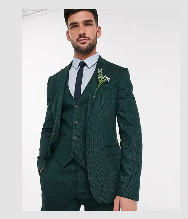 Conjunto de traje de boda de tres piezas para hombre, Blazers hechos a medida de Color sólido, vestido de buena calidad, abrigo de pantalón Formal con corbatas y camisas