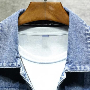 Conjunto de chaqueta y pantalón de mezclilla para hombre de cantidad a granel de etiqueta privada Sest Selling Product Custom Logo Print Denim Suit - Product Image 2