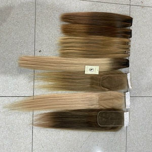 Color personalizado 100% Virgen Remy Natural Recto Rubio Extensión de cabello humano Crudo Sin procesar Trama vietnamita Paquete de rizos ondulados - Product Image 5