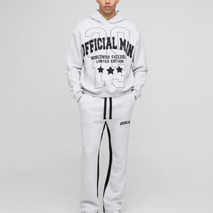 Nueva llegada de alta calidad de 2 piezas conjuntos de chándal en MOQ bajo/venta al por mayor a granel último diseño su propio logotipo impreso hombres chándales - Product Image 1