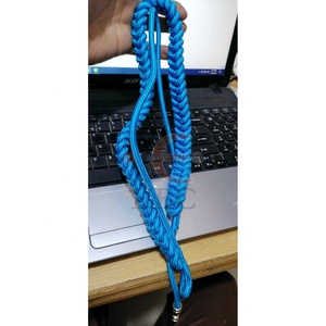 Cordones de hombro tipo agillete para uniforme de desfile, estilo Fourragère francés, OEM, en seda blanca o Mylar plateado metálico - Product Image 4