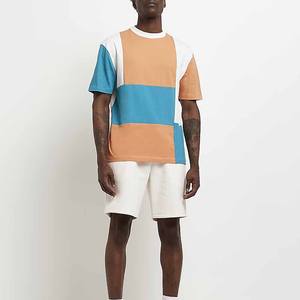 Wholesale High Quality <b>Men's</b> 3 Custom Color Block Design <b>T</b>-<b>Shirt</b> Customized for <b>Men's</b> and Women's - Product Image 2