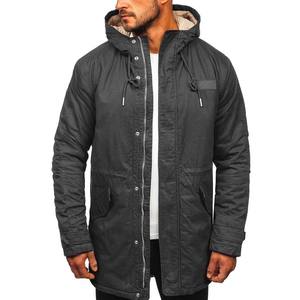 Veste de safari d'hiver pour homme, à capuche, doublée en denim, imperméable et coupe-vent - Product Image 1