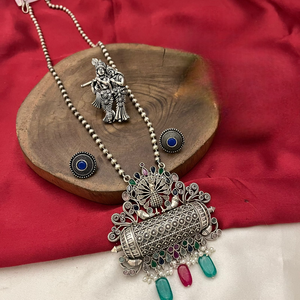 Conjuntos de collar y aretes oxidados Diseños únicos hechos a mano Inspirados en la herencia india Perfectos para uso étnico y festivo - Product Image 3