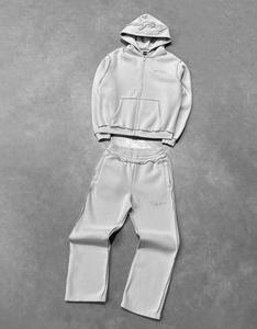 ชุดเซ็ตเสื้อฮู้ดดี้และกางเกงขายาวสตรีทแวร์ทรงโอเวอร์ไซส์ ระบายอากาศได้ดี สำหรับผู้ชาย ผลิตจากผ้าฝ้ายฟลีซคุณภาพสูง ชุดสองชิ้น - Product Image 2
