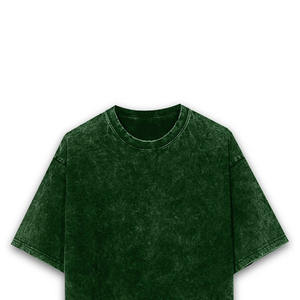 T-shirt vintage délavé coupe courte et carrée 275 GSM, impression DTG, épaules tombantes oversize, vierge, 100% coton, vert de luxe - Product Image 5