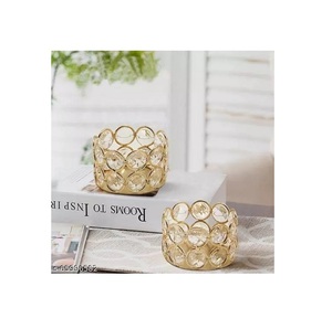 Ensemble de 6 bougies votives faites à la main de haute qualité avec 3 en acier argenté et 3 en métal doré pour la décoration de table - Product Image 4