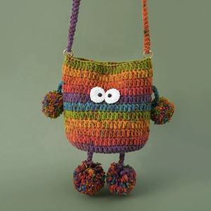 Handmade Parent-Child Crossbody Bag Small Monster Crochet Phone Bag for Easter TikTok Internet Celebrity Style Artificial Design - Product Image 6