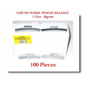 100 Pcs ZN CLIP-ON Wheel <b>Weight</b> Balance 1.75 oz 50g AW175 Zing -Led <b>Free</b> - Product Image 1