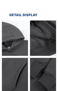 Bordado de peso pesado de gran tamaño pulóver sudaderas con capucha liso en blanco diseño personalizado disponible sudaderas con capucha para hombres - Product Image 3