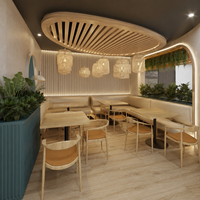 Meubles de terrasse pour restaurant extérieur, table et chaises en bois massif sur mesure, banc mural rembourré, sièges de banquette pour café