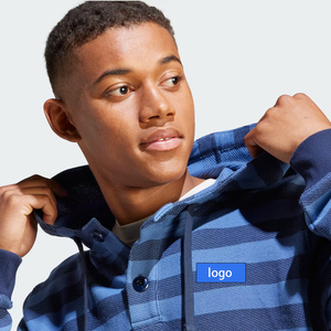 Sudadera con Capucha Personalizada OEM y ODM para Hombre, 9 <span class=keywords><strong>GG</strong></span>, 100% Algodón, Estilo Clásico, Manga Larga, Cierre de un Solo Botón, Rayas, Otoño - Product Image 2