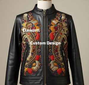 Veste en cuir de conception personnalisée de luxe Fabricant de mode Usine de conception personnalisée artisanat de qualité supérieure - Product Image 5