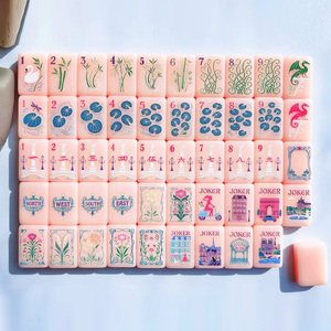 ชุดกระดานไพ่นกกระจอกอะคริลิคสีชมพูหวานหรูหรา ลายสถานที่สำคัญในปารีสตามแบบฉบับศิลปะอาร์ตนูโว สำหรับเกมหมากรุก - Product Image 2