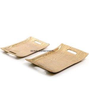 Bandeja de Servicio Moderna Resistente al Calor, Tamaño Personalizado, Material de Madera, Acabado Dorado, Diseño Personalizable, Uso en el Hogar y Restaurantes - Product Image 2
