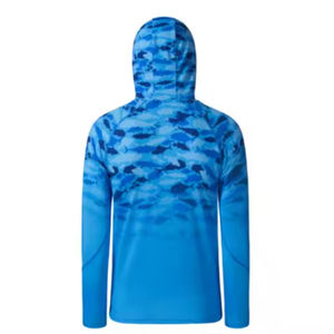 Sweat à capuche de pêche de performance pour hommes personnalisé UPF 50 + écran solaire en polyester à manches longues pour la randonnée surf sport chemise de pêche - Product Image 3