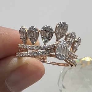 แหวนเพชรทำด้วยมือธรรมชาติที่มีการตัดที่ยอดเยี่ยมและบุคคลที่สามได้รับการรับรองในทองคำ14K 18K สำหรับการหมั้นและของขวัญ - Product Image 4