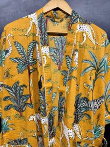 Estilo indio hasta el suelo estampado para mujer Algodón ligero ecológico de gran tamaño Kimono Bata para verano primavera otoño - Product Image 2